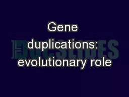 Gene duplications: evolutionary role