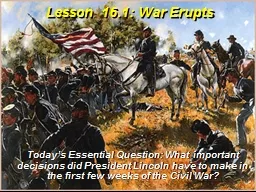 Lesson  16.1:  War Erupts