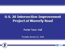U.S. 20 Intersection Improvement Project at Waverly Road