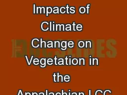 Potential Impacts of Climate Change on Vegetation in the Appalachian LCC