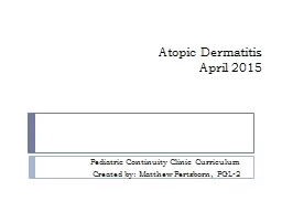 Atopic Dermatitis April 2015