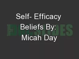 Self- Efficacy Beliefs By: Micah Day