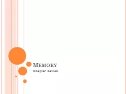 Memory Chapter Review Process by which we retain and recall something learned or experienced.