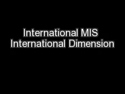 International MIS International Dimension