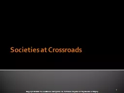 1 Societies  at Crossroads