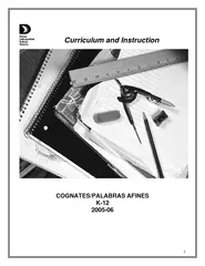 Curriculum and Instruction COGNATESPALABRAS AFINES K