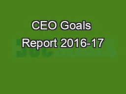 CEO Goals Report 2016-17