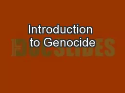 Introduction to Genocide
