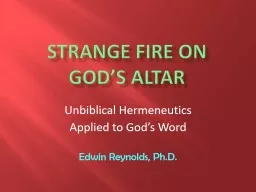 Strange Fire on God’s Altar