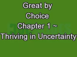 Great by Choice Chapter 1 ~ Thriving in Uncertainty