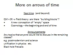 More on arrows  of  time