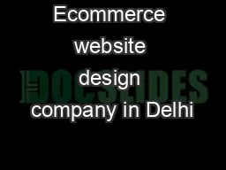 Ecommerce website design company in Delhi