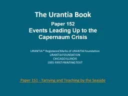 The Urantia Book Paper 152
