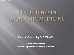 Leadership in Academic Medicine