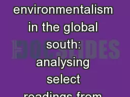 Understanding environmentalism in the global south: analysing select readings from Kenya