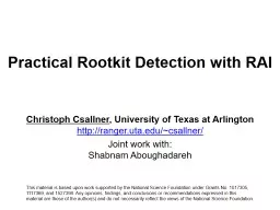 Practical Rootkit Detection with RAI