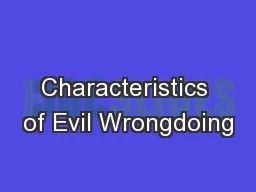 Characteristics of Evil Wrongdoing