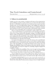 Time Travel Coincidences and Counterfactuals Theodore