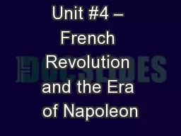 AP EURO Unit #4 – French Revolution and the Era of Napoleon
