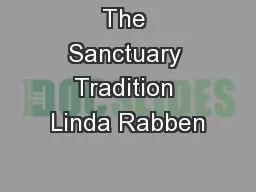 The Sanctuary Tradition Linda Rabben