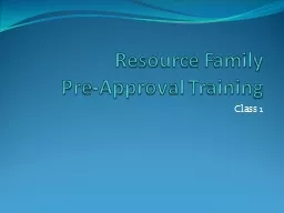 Resource Family Pre-Approval Training