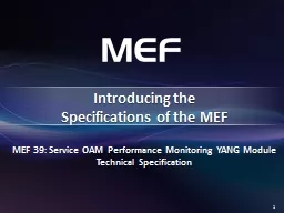 MEF 39: Service OAM Performance Monitoring YANG Module