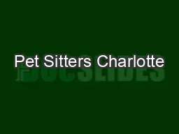 Pet Sitters Charlotte