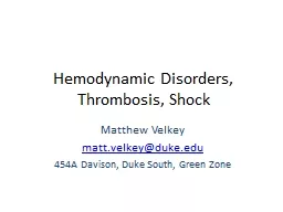 Hemodynamic Disorders, Thrombosis, Shock