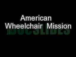 American  Wheelchair  Mission