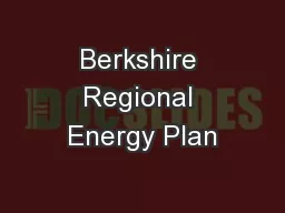 Berkshire Regional Energy Plan
