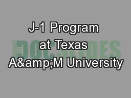 J-1 Program at Texas A&M University