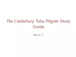 The Canterbury Tales  Pilgrim Study Guide