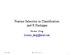 Feature Selection in Classification