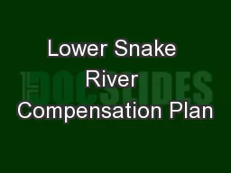 Lower Snake River Compensation Plan