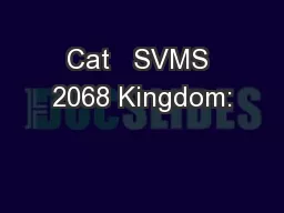 Cat   SVMS 2068 Kingdom: