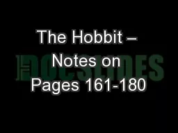 The Hobbit – Notes on Pages 161-180