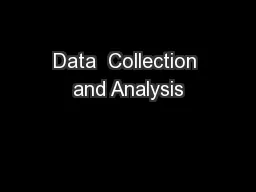 Data  Collection and Analysis