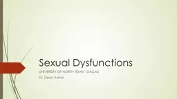 Sexual Dysfunctions  UNIVERSITY OF NORTH TEXAS - DALLAS