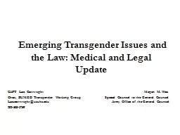 Emerging Transgender Issues and the Law: Medical and Legal Update