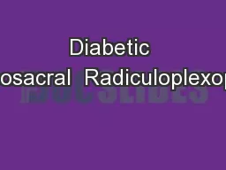 Diabetic Lumbosacral  Radiculoplexopathy