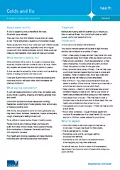 General Emergency department factsheets About colds an