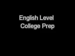 English Level College Prep