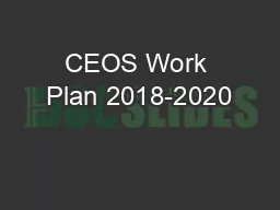 CEOS Work Plan 2018-2020