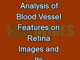 Statistical Pattern Analysis of Blood Vessel Features on Retina Images and Its Application