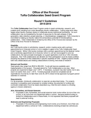 Office of the Provost Tufts Collaborates Seed Grant Pr