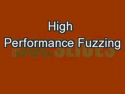 High Performance Fuzzing
