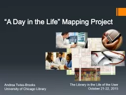 “A Day in the Life” Mapping Project