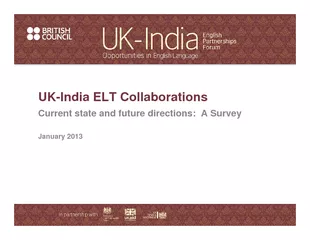 UKIndia ELT Collaborations Current state and future di