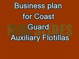 Business plan for Coast Guard Auxiliary Flotillas