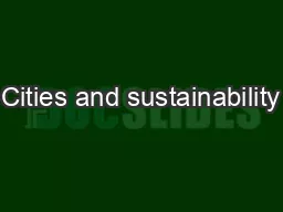 Cities and sustainability